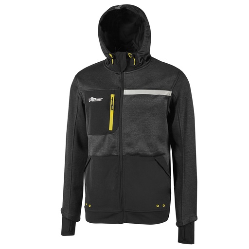 [D98085] Felpa Galaxy Tg. XL nero-giallo U-power