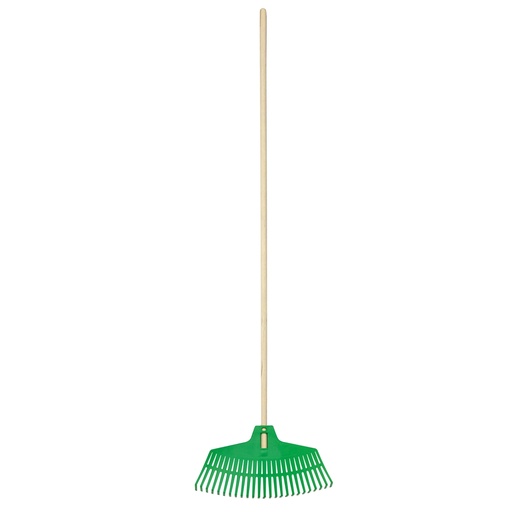 [D98112] Scopa 25 denti per erba e foglie con manico in legno cm 47 Verdemax