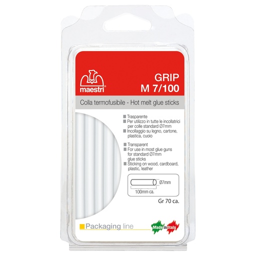 [D98258] Colla termofusibile 10cm D7mm blister 70gr trasparente M7/100 Ro-Ma