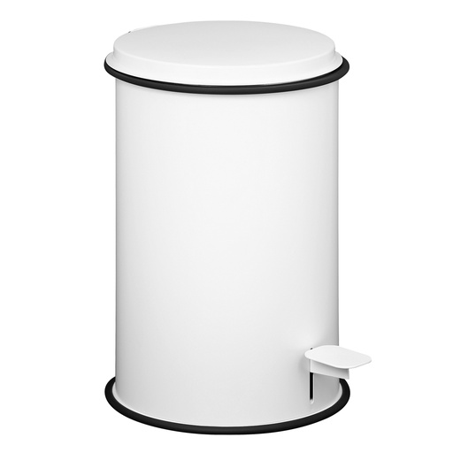[D98374] Pattumiera in acciaio inox verniciato bianco 5Lt Laminart