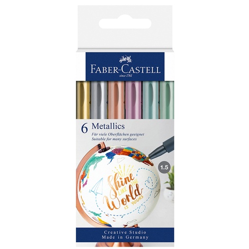 [D98447] Astuccio 6 marcatori metallics colori assoriti Faber-Castell
