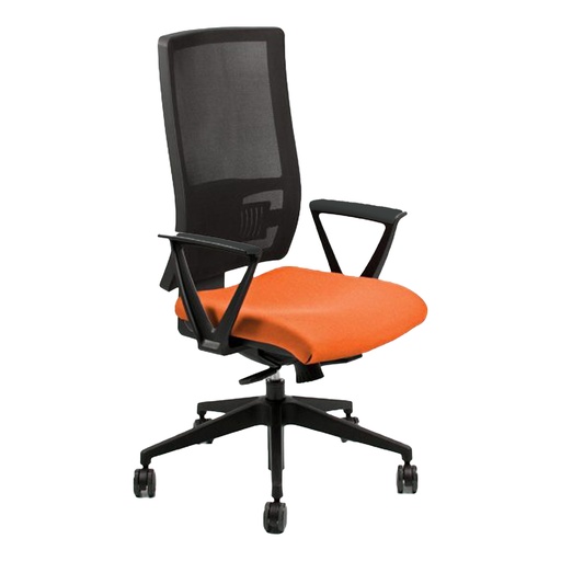 [D98483] POLTRONA OPERATIVA Nereide ARANCIO C/BRACC. tessuto Eco tratt. ignifugo