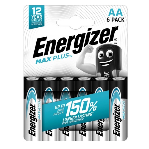 [D98541] Blister da 6 Pile Alcaline AA MAX PLUS-Energizer