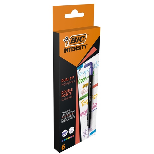 [D98565] Astuccio 6 evidenziatori dual tip Intensity colori assortiti BIC