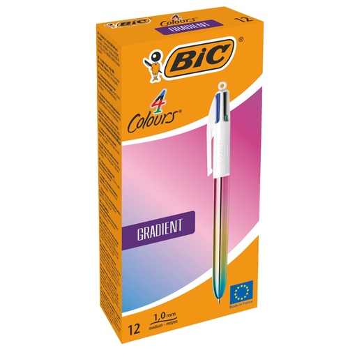 [D98567] Scatola 12 penna sfera a scatto 4 Colori Gradient 1.0mm BICR