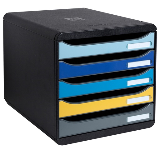 [D98604] Cassettiera A4 5 cassetti BIG-BOX PLUS nero/multicolore Bee Blue Exacompta