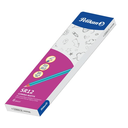 [D98624] Box 6 gomma-matita SR-12 Pelikan