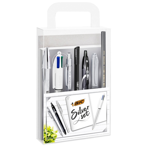 [D98783] Set scrittura Silver Set Bic
