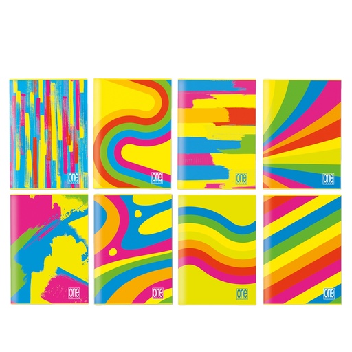 [D98828] Maxiquaderno spiralato A4 80gr One Color 1 rigo 60fg Fantafluo Blasetti