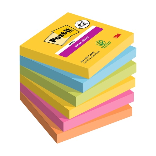 [D98956] Valuepack 4+2 Post-itR Super Sticky Carnival, 76x76 mm, 90fogl/blocco