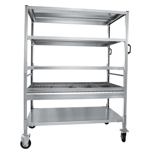 [D99062] Carrello da lavoro 4 piani con vaschetta zincato