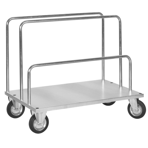 [D99072] Carrello a pianale per carichi lunghi c/ 2 barre alte e 1 bassa 120x80x64/104cm