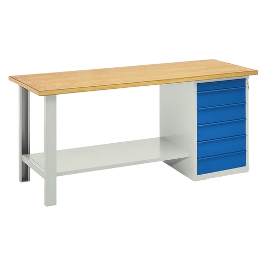 [D99094] Banco da lavoro con 6 cassetti 200x75x90cm