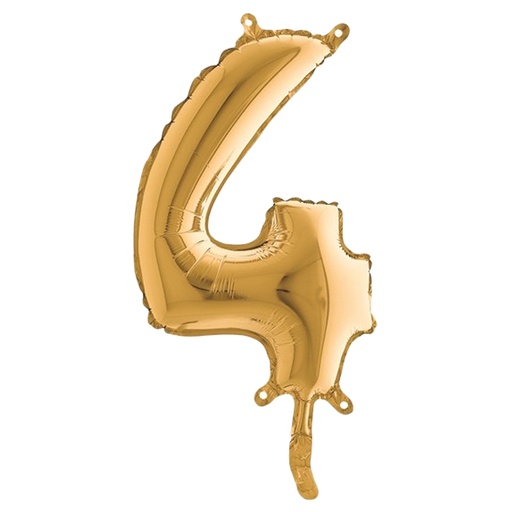 [D99144] Palloncino in mylar h.36cm numero "4" oro Big Party
