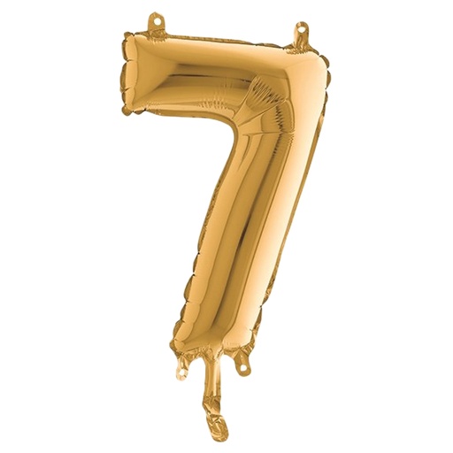 [D99147] Palloncino in mylar h.36cm numero "7" oro Big Party