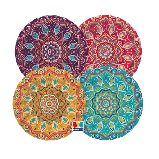 [D99175] 8 piatti D20cm Mandala Big Party
