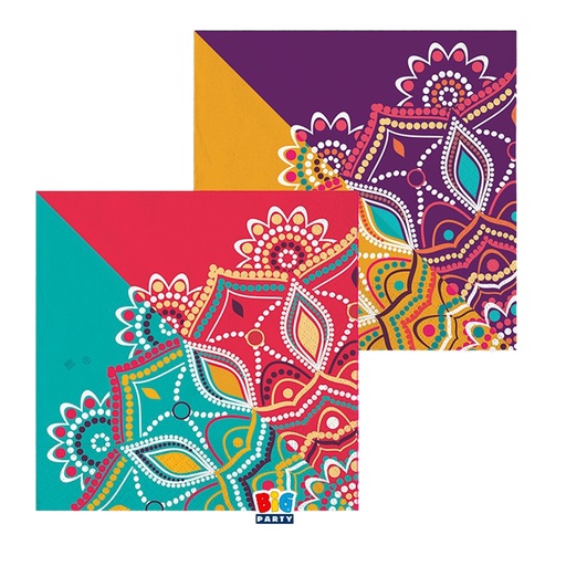 [D99177] 20 tovaglioli in carta 33x33cm Mandala Big Party