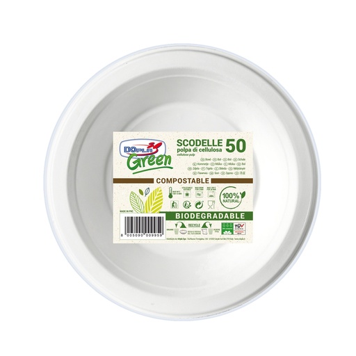 [D99193] 50 Scodelle in polpa 450ml biodegradabili Dopla Green art. 07762