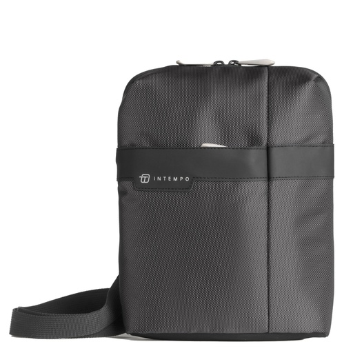 [D99199] Tracolla city bag Job dim. 21x28x6cm tessuto tecnico antracite INTEMPO