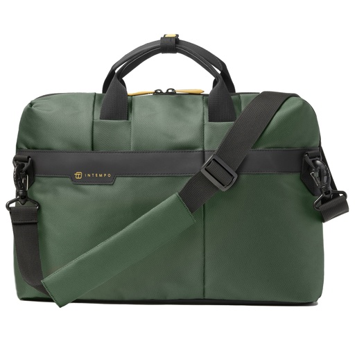 [D99200] Borsa Office Bag Job slim dim.43x33x10cm tessuto tecnico verde INTEMPO
