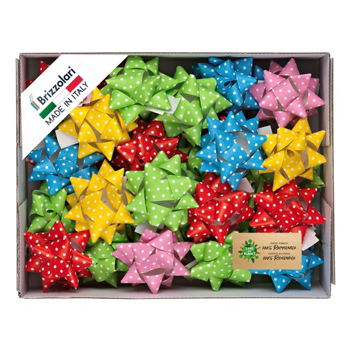 [D99265] 36 stelle nastro ecocarta 20mmxD9cm fantasie assortite Brizzolari