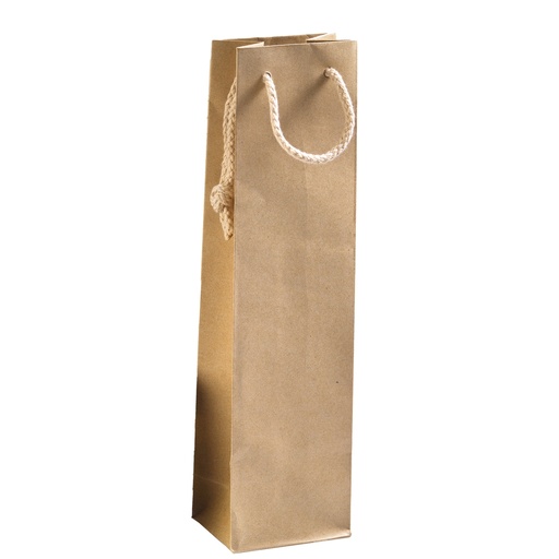 [D99297] 12 shopper carta kraft 12x39+9cm avana portabottiglie