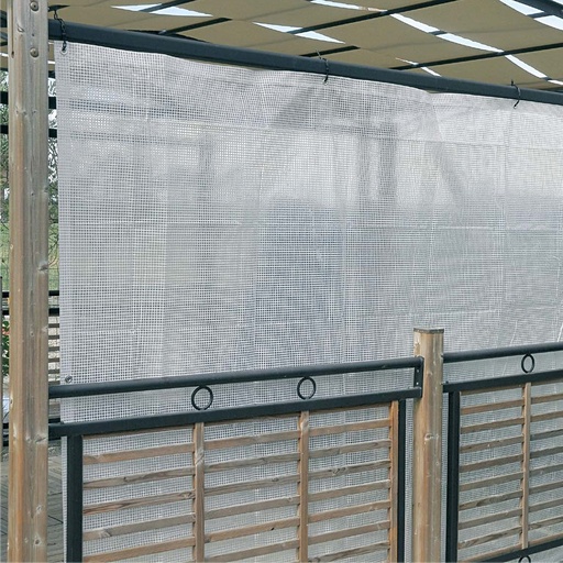 [D99325] Telo PE rinforzato con rafia occhiellato 3x3m bianco Verdemax
