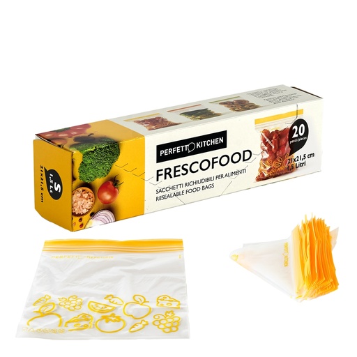 [D99348] Conf.20 buste per alimenti Small 21xh.21,5cm FrescoFood Perfetto