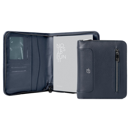 [D99394] Portablocco A5 Gate Trended ecopelle dim. 19x23cm blu InTempo