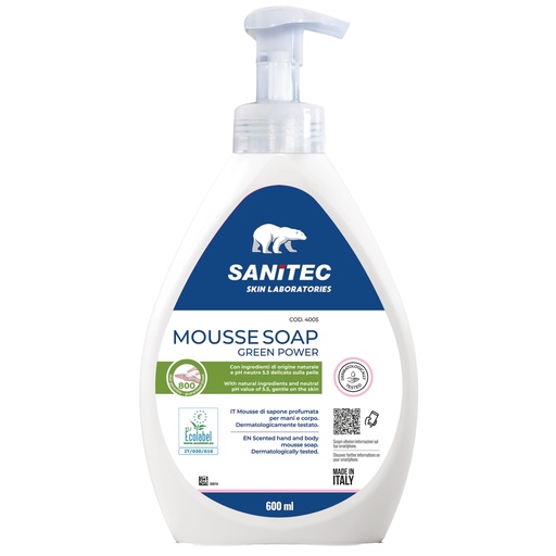[D99422] Sapone in mousse 600ml Green Power Sanitec