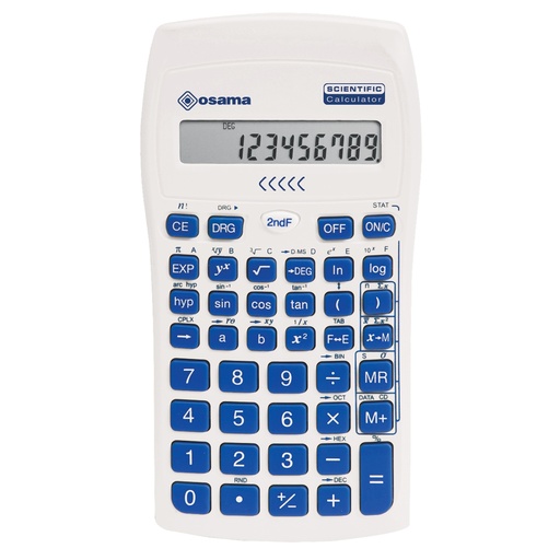 [D99486] Calcolatrice scientifica OS 134/10 BeColor bianco con tasti blu Osama
