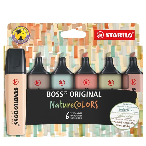 [D99518] Astuccio 6 evidenziatori Stabilo Boss NatureColors
