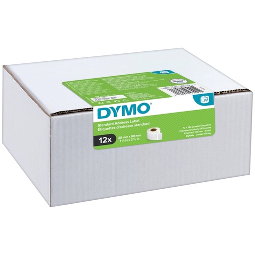 [D99558] Value Pack 12 rotoli etichette LW Indirizzi Standard 28x89mm Bianco Dymo