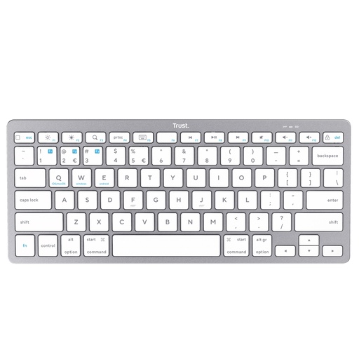 [D99579] Tastiera Wireless Bluetooth Argento-Trust