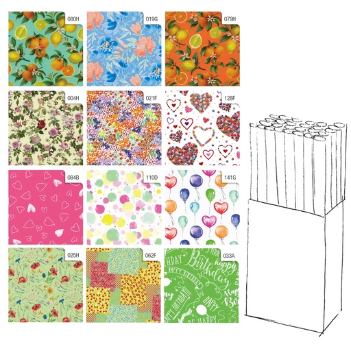 [D99629] Rotolo carta regalo Primavera 70X200cm Rex Sadoch