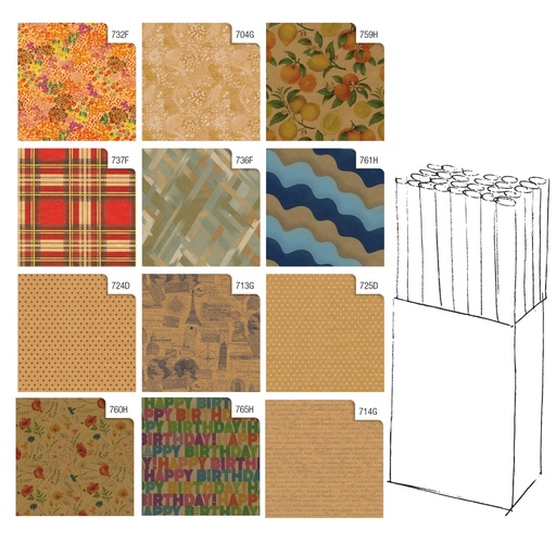 [D99631] Rotolo carta regalo Kraft 70X200cm Rex Sadoch