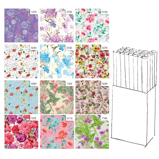 [D99632] Rotolo carta regalo Fiori 70X200cm Rex Sadoch