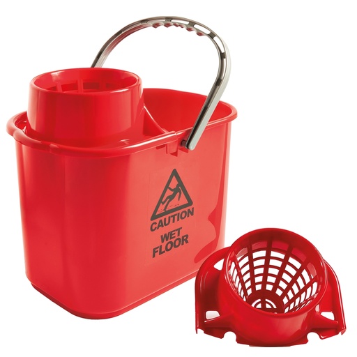 [D99710] Secchio con strizzatore esterno Polar 15L rosso Perfetto