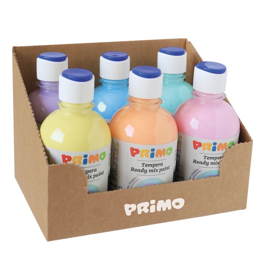 [D99798] Box 6 tempera colori pastello 300ml colori assortiti PRIMO