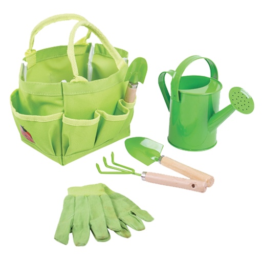 [D99834] Borsa con 5 attrezzi da giardinaggio bambino Cwr