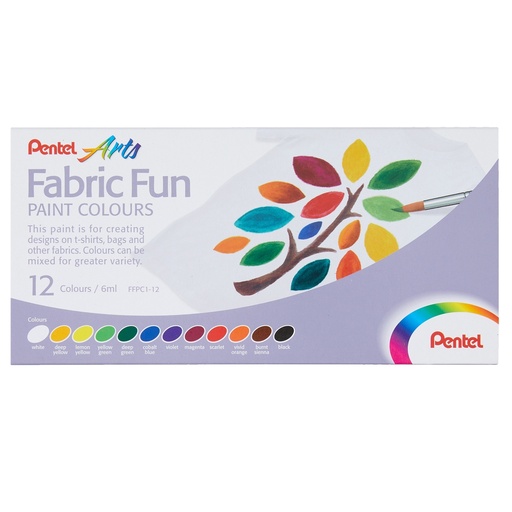[D99851] Set 12 colori base per tessuto Fabric Fun Pentel