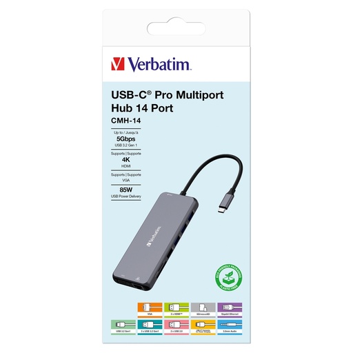 [DVERB32154] Verbatim USB-C Pro Multiport Hub 14 Port CMH-14