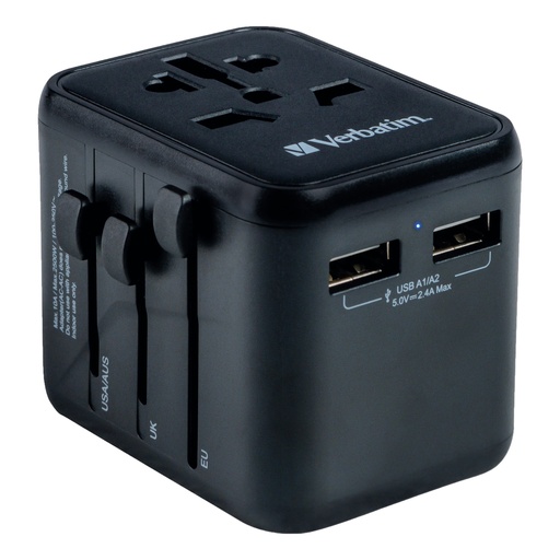 [DVERB49543] Adattatore viaggio UTA-02 con 2 x USB-A _Verbatim