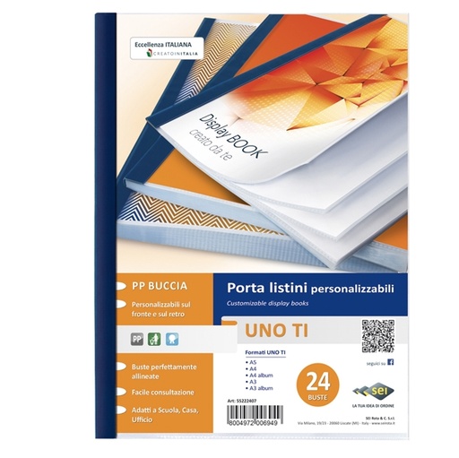 [D25884] Portalistini personalizzabile UnoTI 22x30cm 24 buste Sei Rota