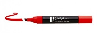 [D30075] Marcatore PERMANENTE W10 ROSSO Punta scalpello SHARPIE