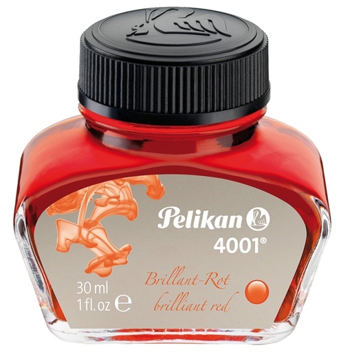 [D30561] INCHIOSTRO STILOGRAFICO PELIKAN 4001 30ML ROSSO
