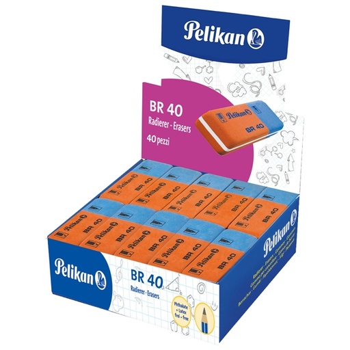 [D30573] BOX 40 GOMME PELIKAN BR/40 BLU-ROSSA