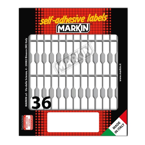 [D31095] Etichetta adesiva bianca 46x8mm (10fogli x 36etichette a fascetta) Markin