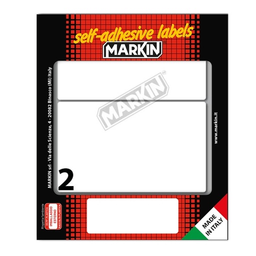 [D31120] Etichetta adesiva bianca 115x70mm (10fogli x 2etichette) Markin