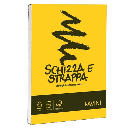 [D32635] Blocco SCHIZZASTRAPPA 150fg 50gr A6 105x148mm FAVINI